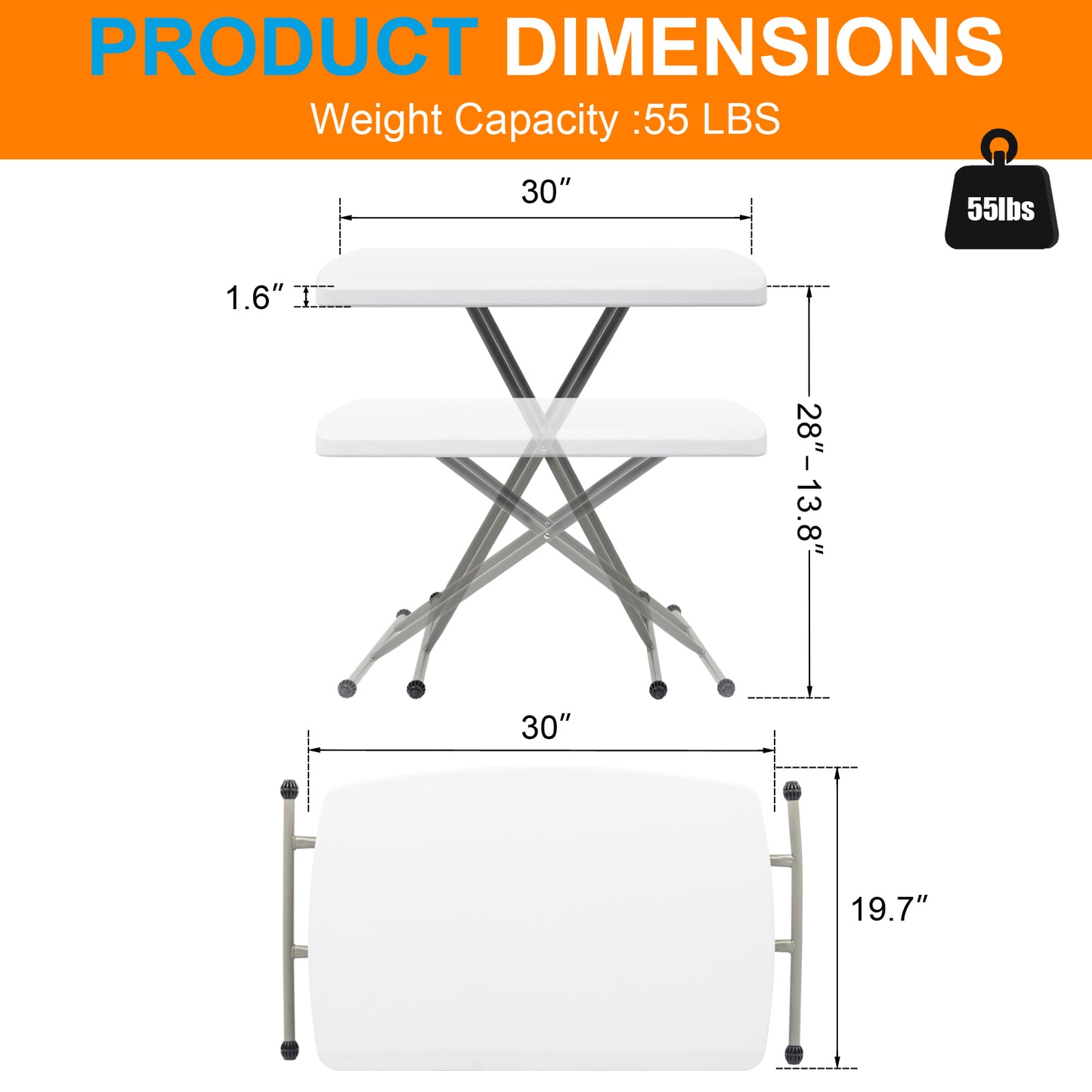 Mini Folding Table - Multifunctional Portable & Height Adjustable