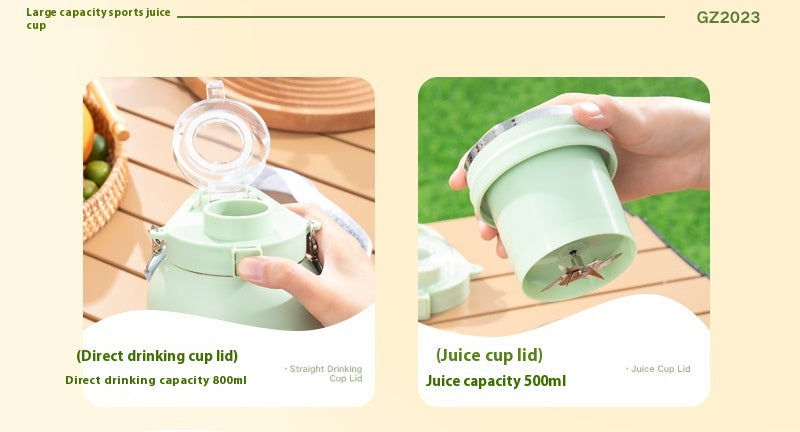 Portable Fruit Blender Juicer Cup Personal Food Processor 80W White Green