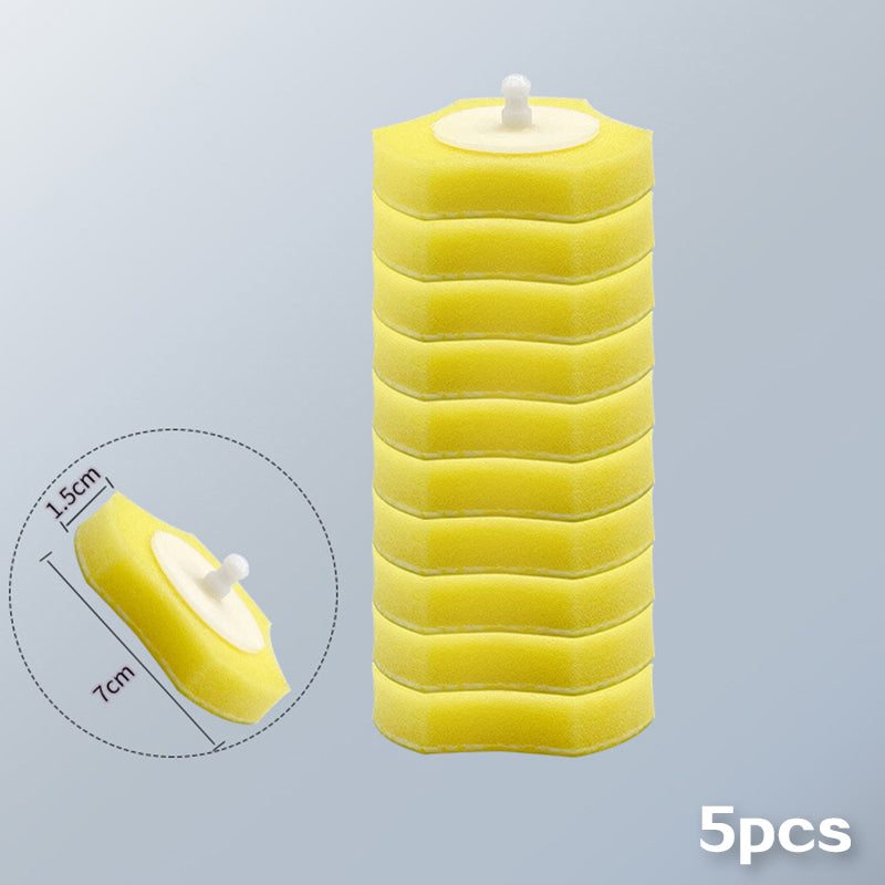 Disposable Toilet Brush Set with Long Handle & Storage Base - 5 Pcs Household Bathroom Cleaning Tools