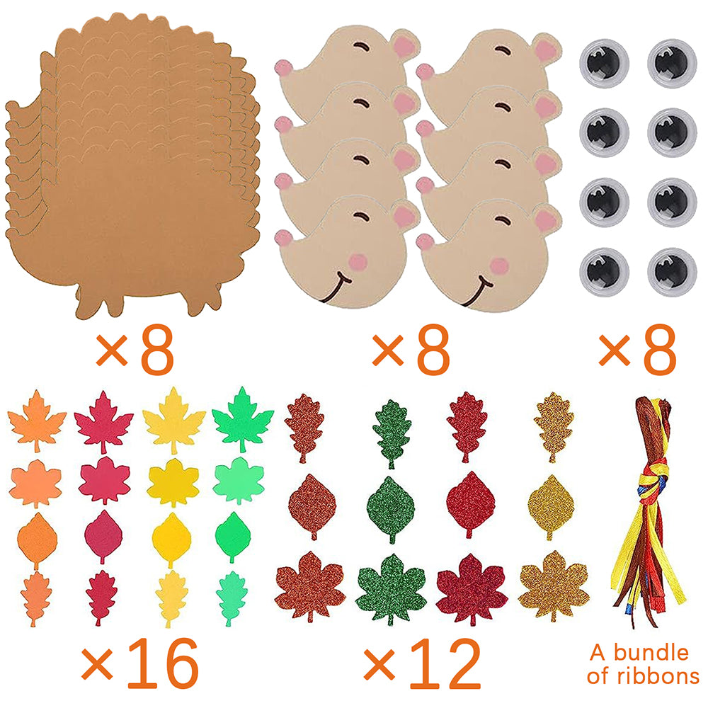 Fall Hedgehog Craft Kits - 8 Pcs Felt Art Set