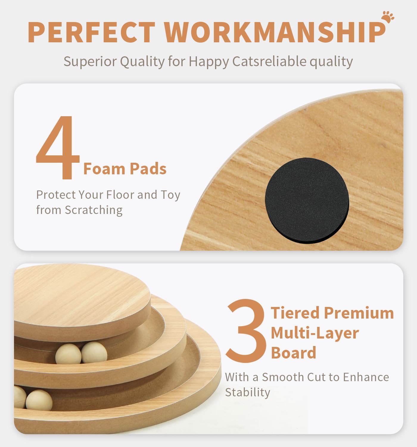 Medium Cat Scratching Post with Interactive Toys and Wooden Ball Lane - Indoor Pet Toy