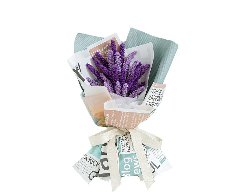 Handmade Crochet Yarn Art Bouquet DIY Craft Kit - Wool Material