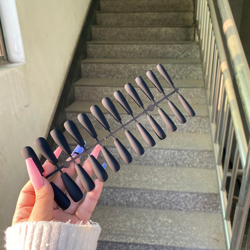 24-Piece Matte Coffin False Nails - Multi-Color Ballet
