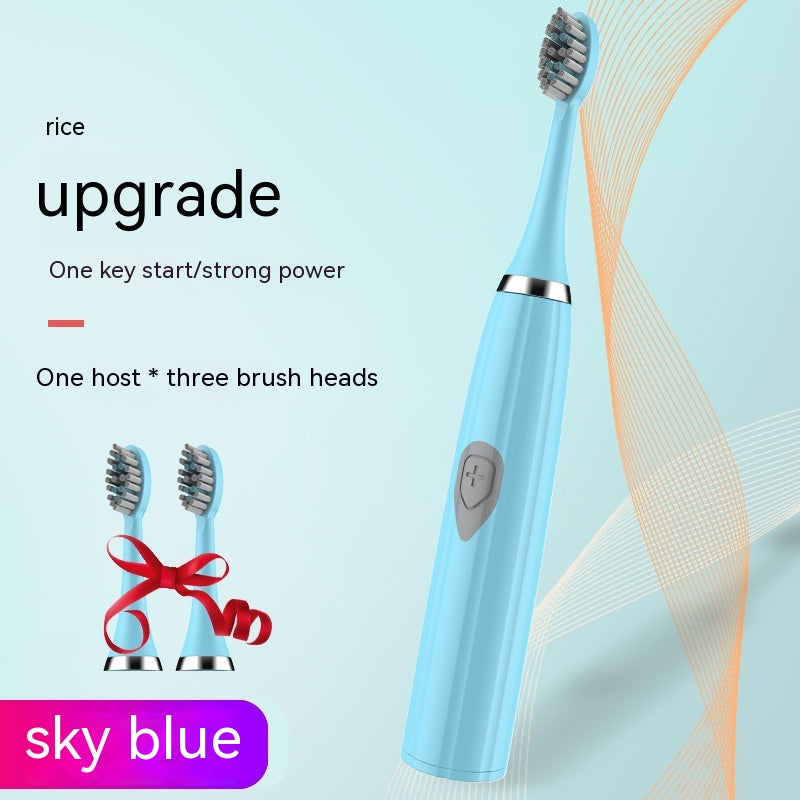 Rechargeable Waterproof Electric Toothbrush with 3 Brush Heads