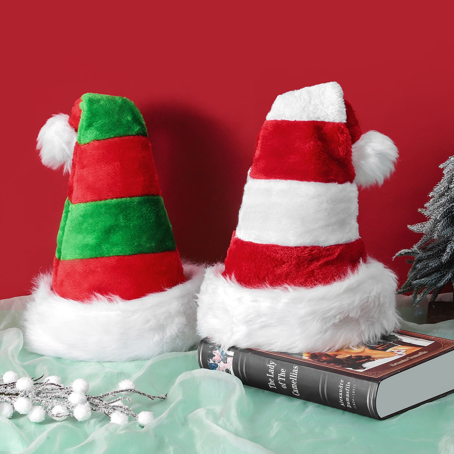 Adult and Children's Christmas Hat Set - Festive Winter Holiday Headwear