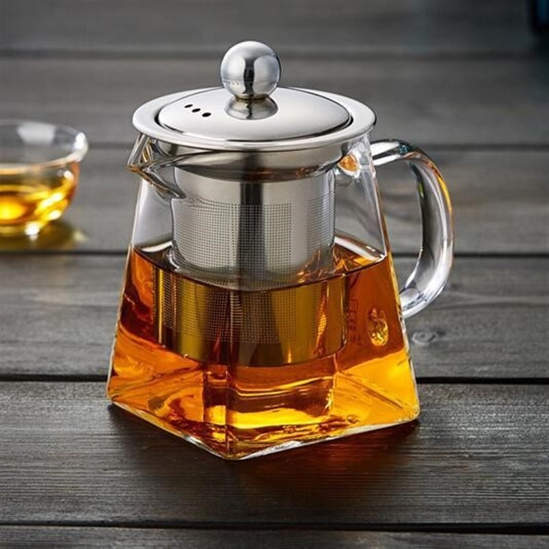Glass Teapot Set with Strainer - High-Temperature Heat-Resistant Kitchenware