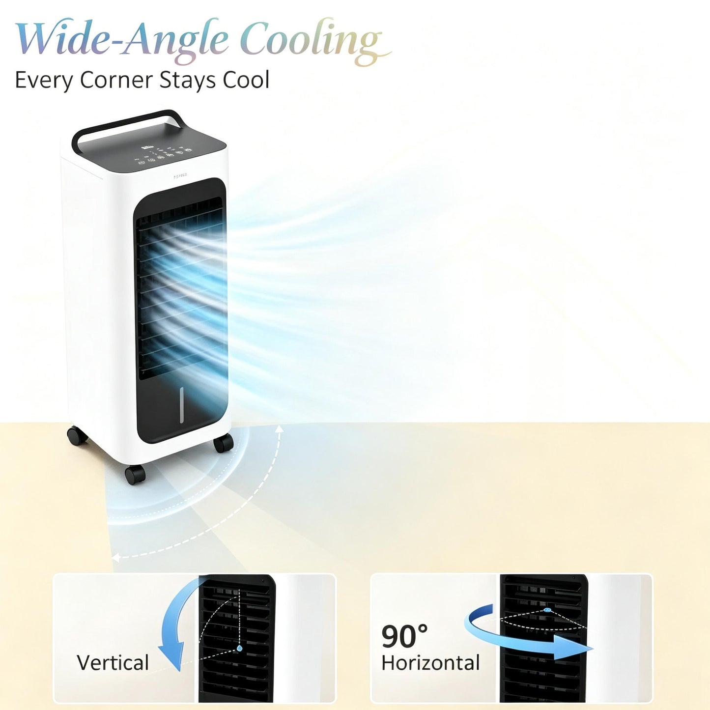 Portable Air Cooler with 3 Modes - White, Remote Control