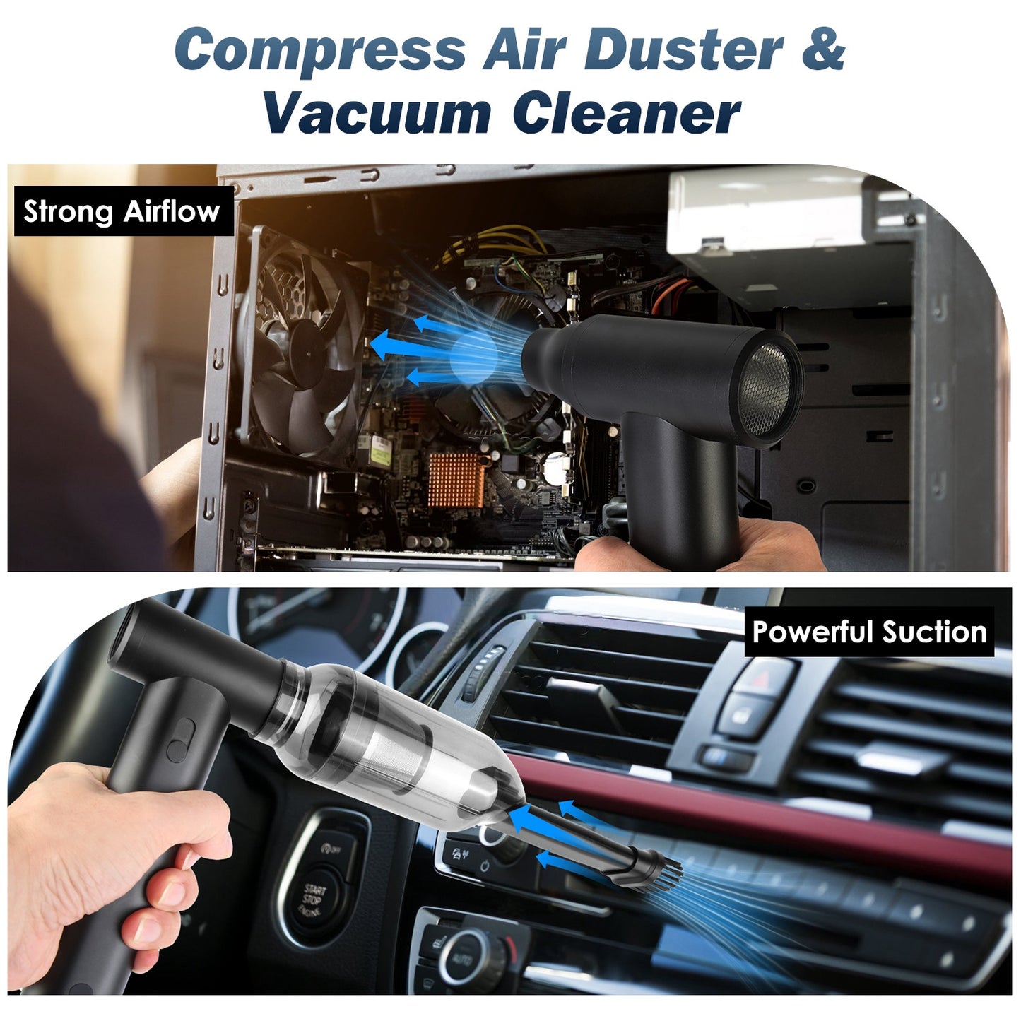 Cordless Air Duster Vacuum Blower with Brushless Motor 250000RPM Portable