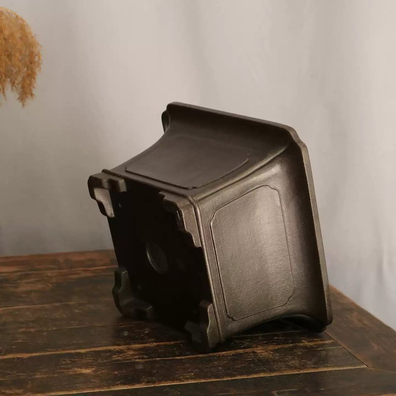 Large Handmade Square Bonsai Pot - Retro Ceramic Garden Planter