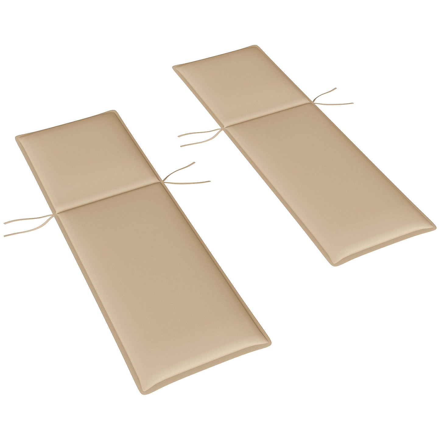 Outdoor Chaise Lounge Cushion Set of 2 - Foldable, UPF50+ Beige