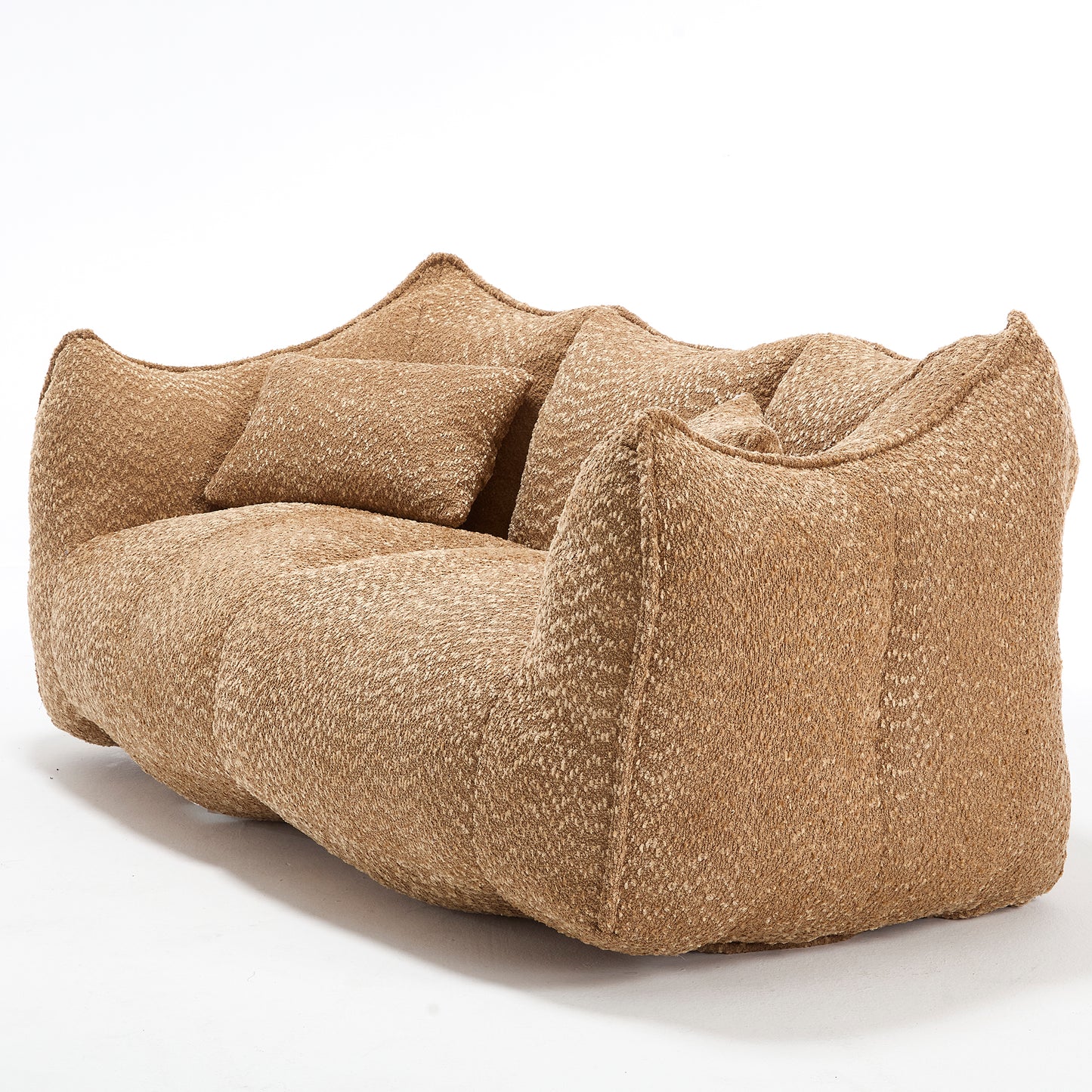 Comfortable Beanbag Chair for Two - Coffee Chenille Sofa