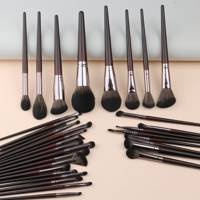 Animal Hair Loose Powder Eyeshadow and Concealer Makeup Brush Set - 33 Pieces