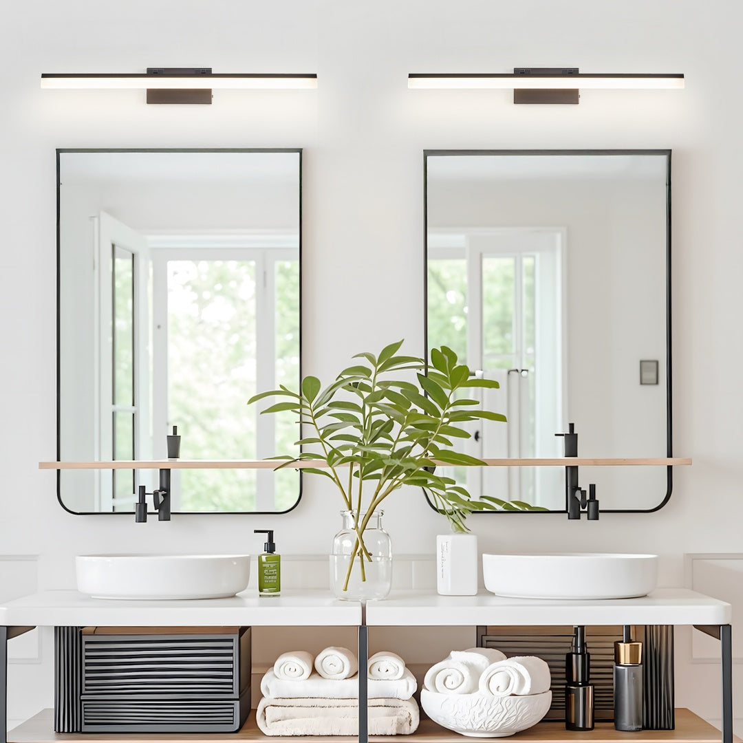 32 Inch Modern LED Vanity Light - Black Metal Wall Fixture