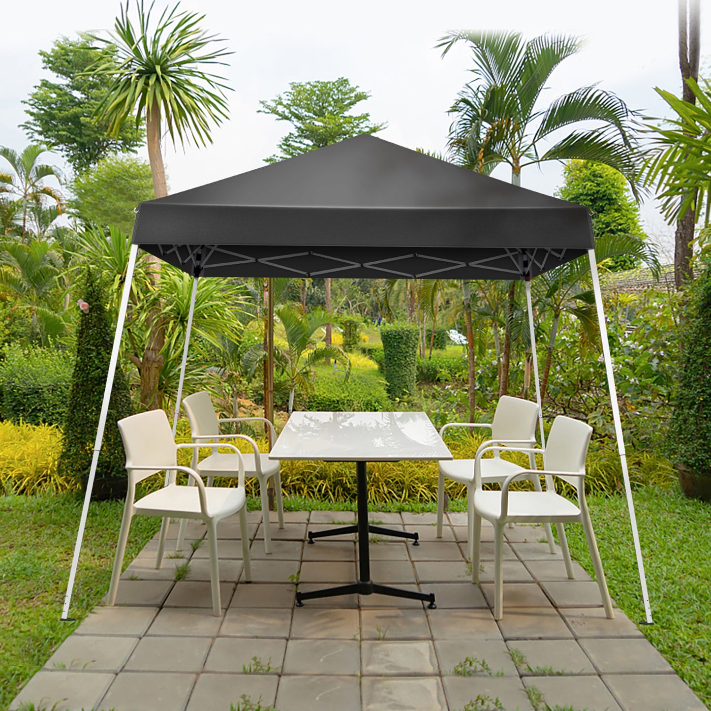 Portable Dark Gray Folding Canopy Gazebo - UV Resistant & Waterproof
