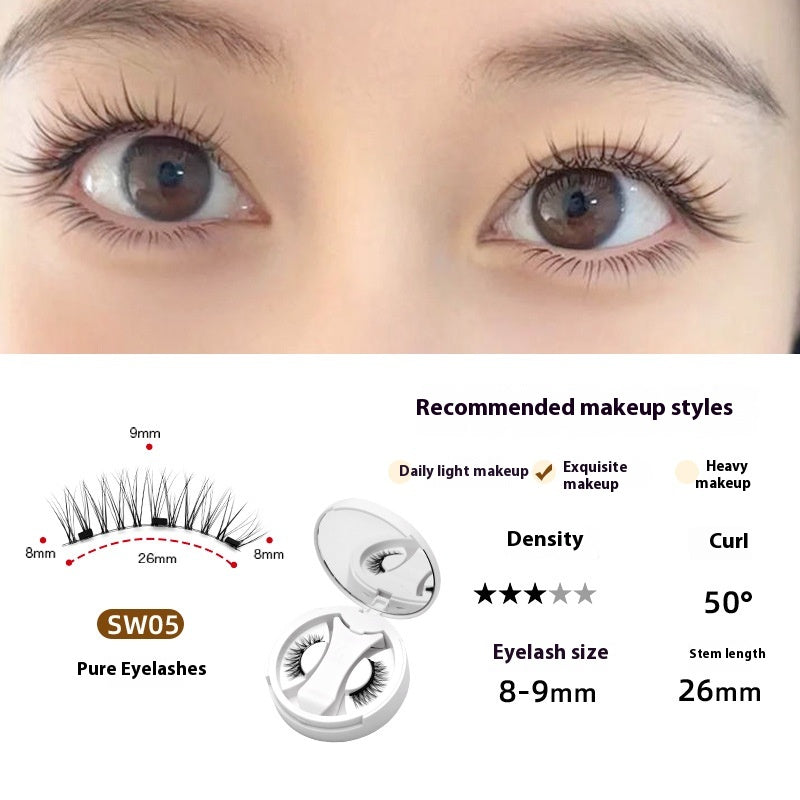 False Eyelash Set with Magnetic Soap Holder Camellia Style 26mm Eyelashes
