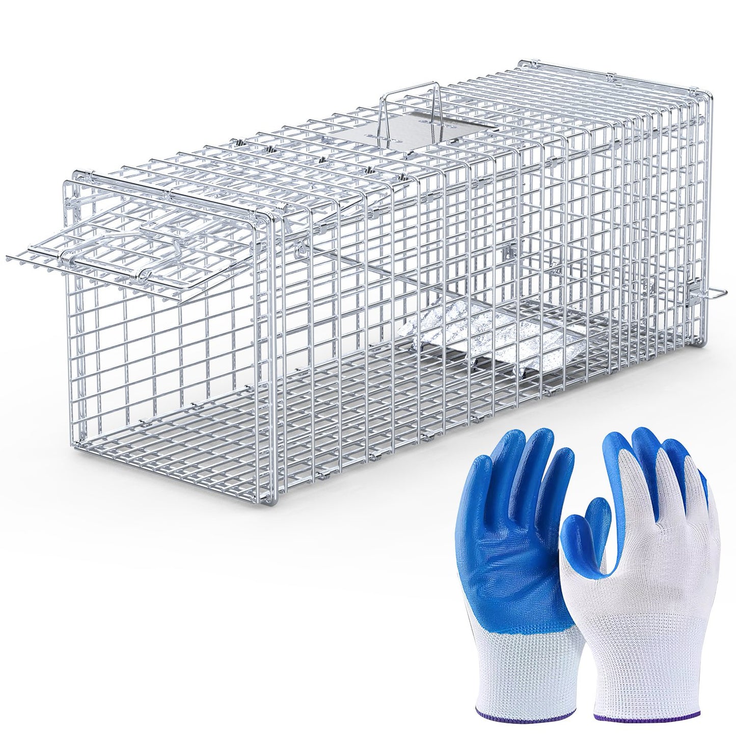 Humane Live Animal Trap - Folding Cat Trap 37x14x15 in