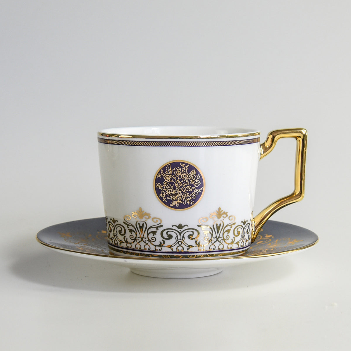 European Bone China Coffee Cup and Saucer Set - Multiple Styles & Capacity