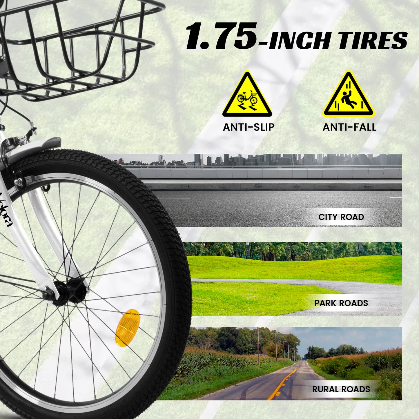 20 Inch Kids Bike for Boys & Girls - White, Lightweight Steel Frame