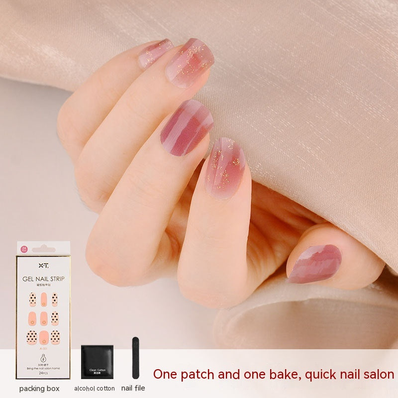 Waterproof Nail Sticker Set - Durable Semi-Baked UV Gel Art for Nails
