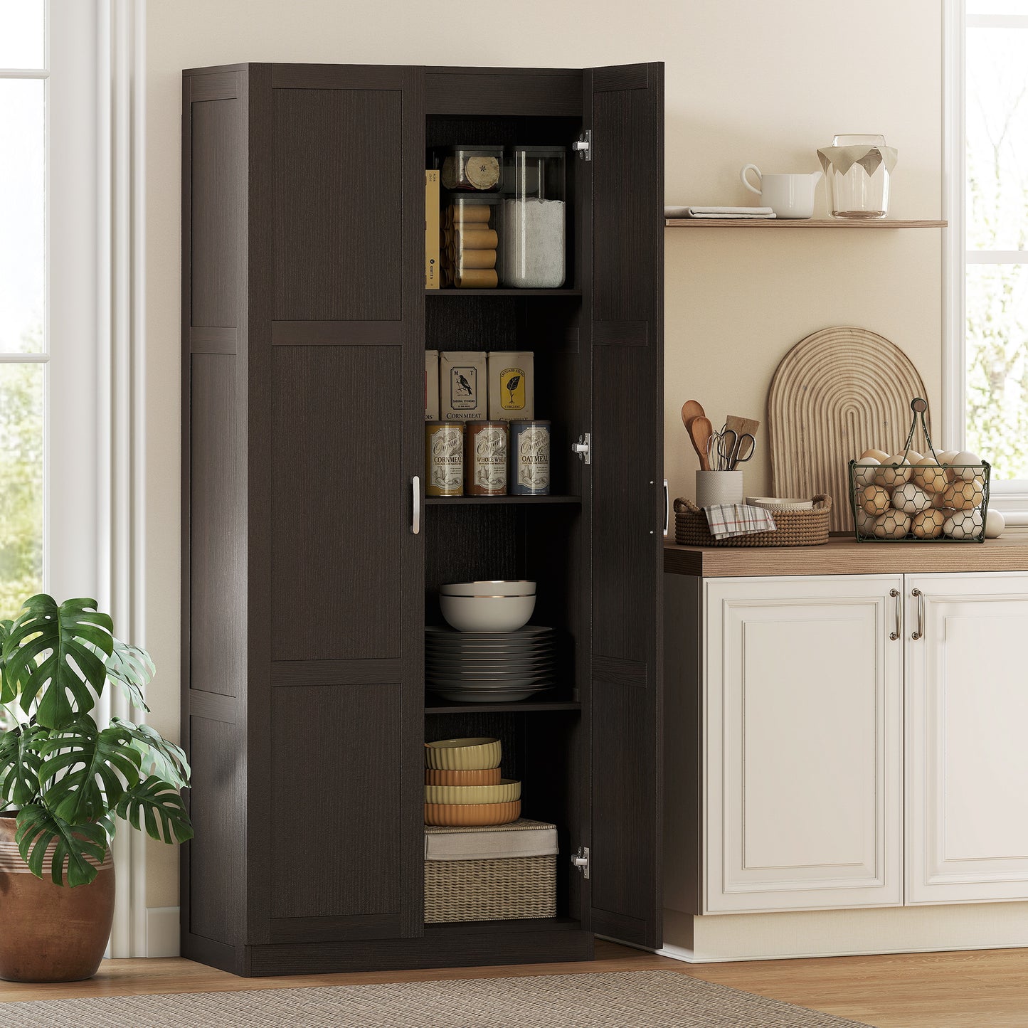 Farmhouse Pantry Cabinet, 71" Tall Kitchen Storage Cabinet with