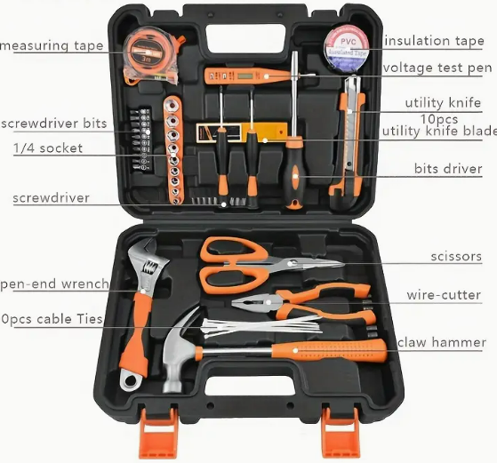 59 Piece Tool Set with Portable Toolbox for Home, Auto & DIY Maintenance