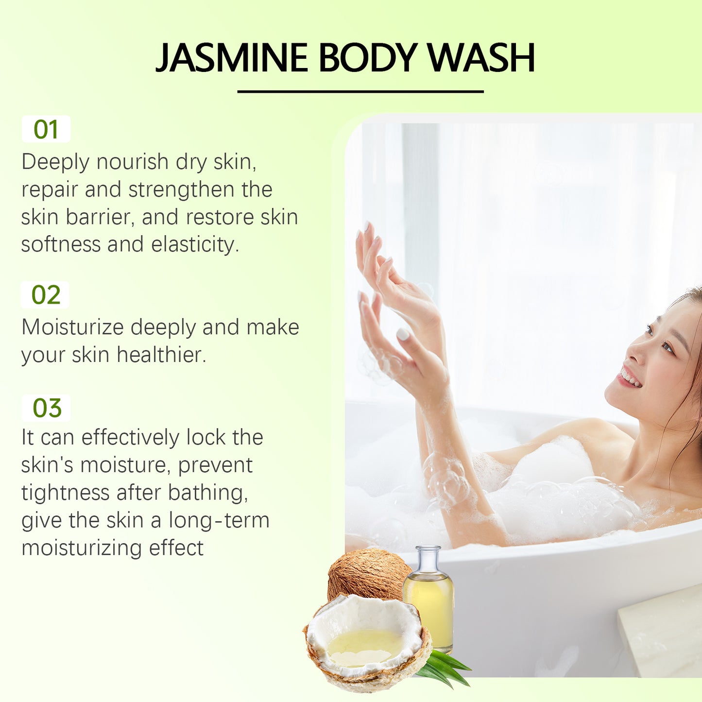 Jasmine Moisturizing Body Wash - Gentle Cleansing & Smoothing Formula