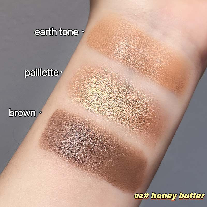 Cute Glittering Matte Three-Color Mini Donut Eye Shadow - Daily Makeup