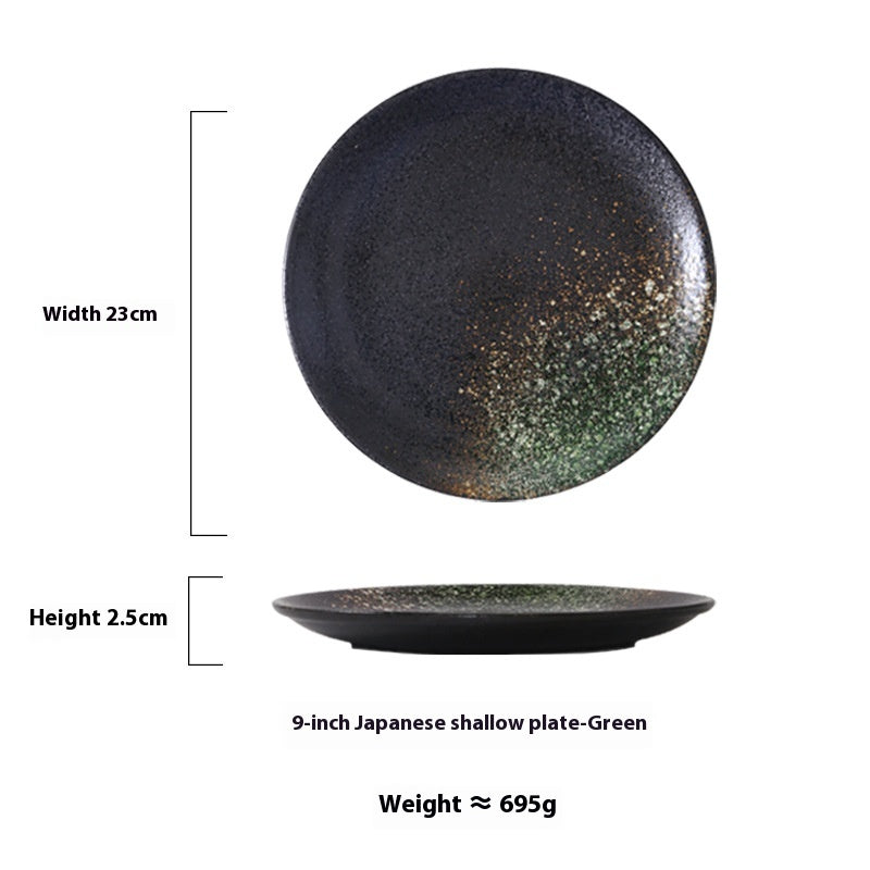 Japanese Ceramic Shallow Plate - 9 or 10 Inch Kitchen Dinnerware - Multiple Colors
