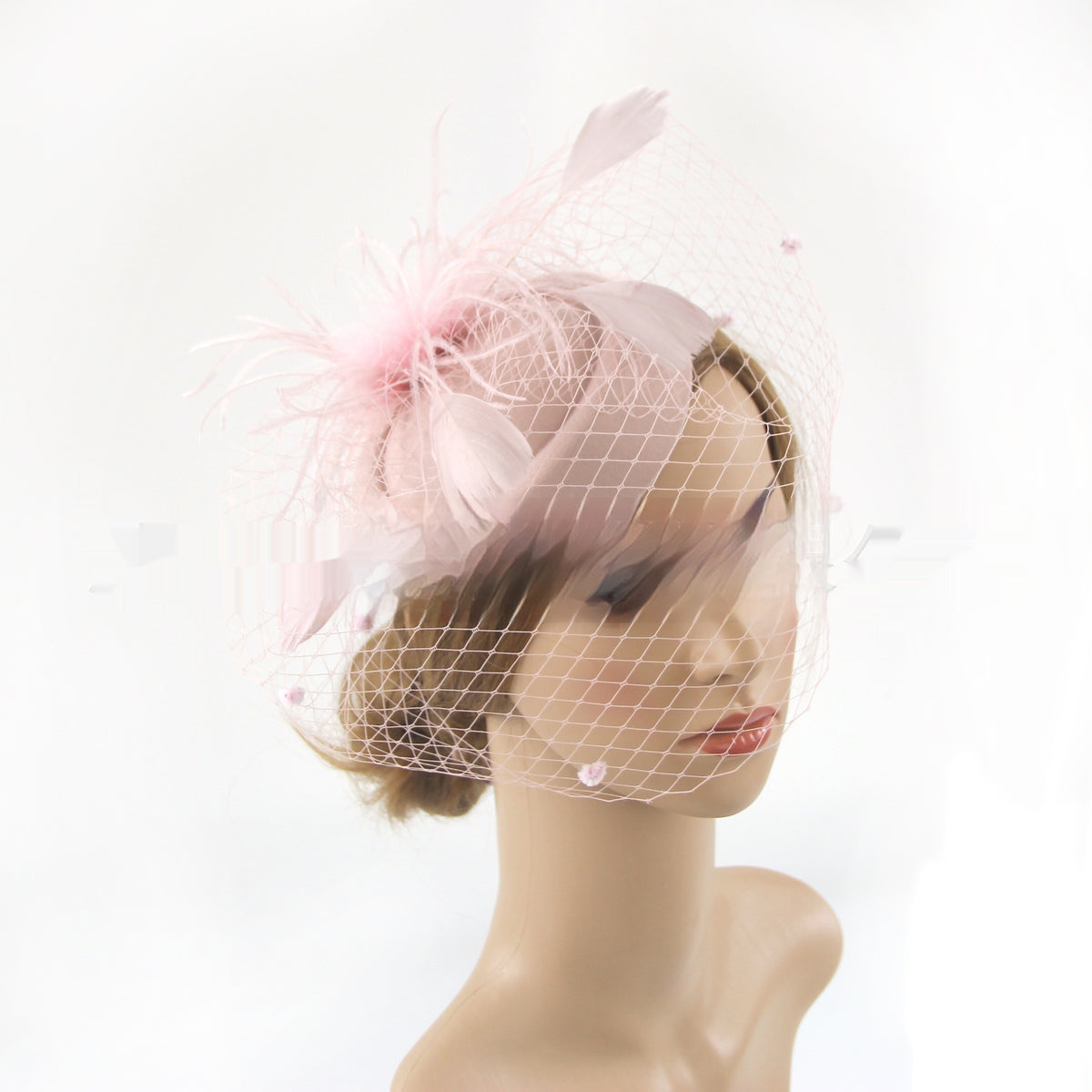 Vintage Bridal Veil Headdress with Flowers