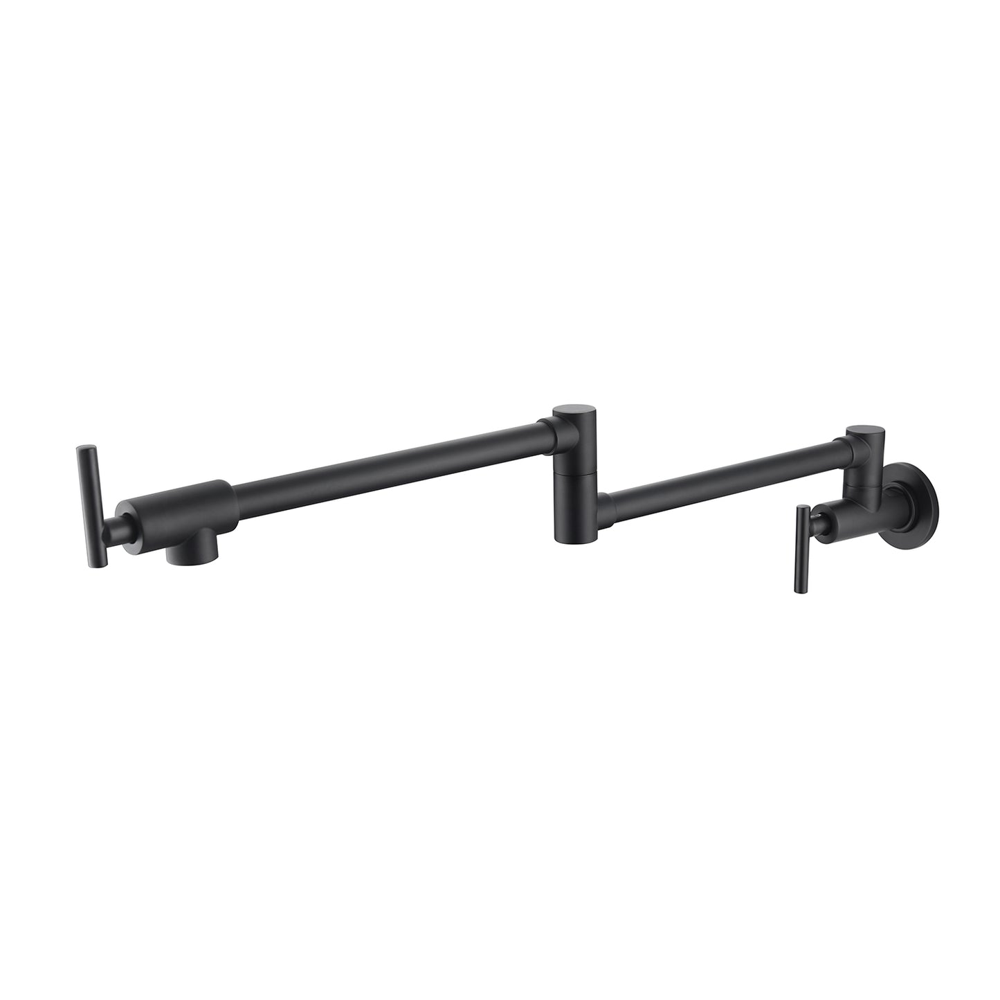 Wall Mount Pot Filler Faucet - Matte Black Brass Spout