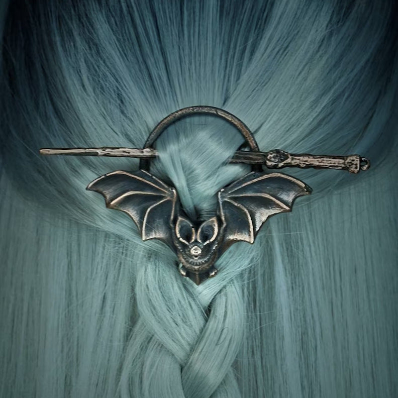 Vintage Bat Hairpin - Copper Metal Hair Accessory