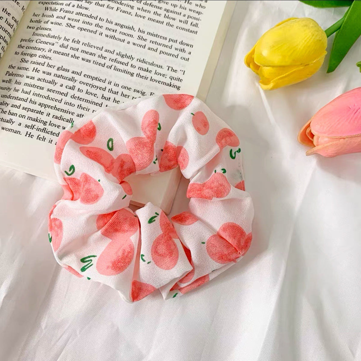 Korean Fruit Pig Large Intestine Hair Ring Organza Hair Accessory for Women