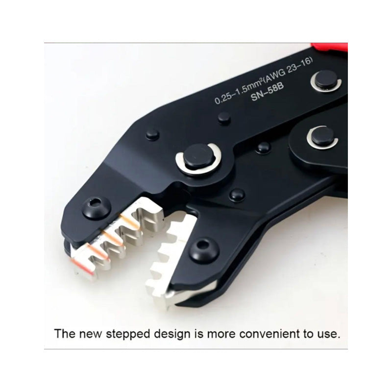 Red Crimping Pliers for Wire Terminals and Connectors - Hand Tool