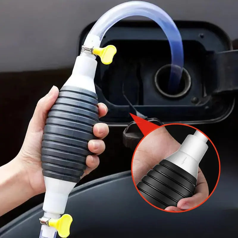 Gasoline & Diesel Siphon Pump for Fuel Transfer and Aquarium Cleaning - Black