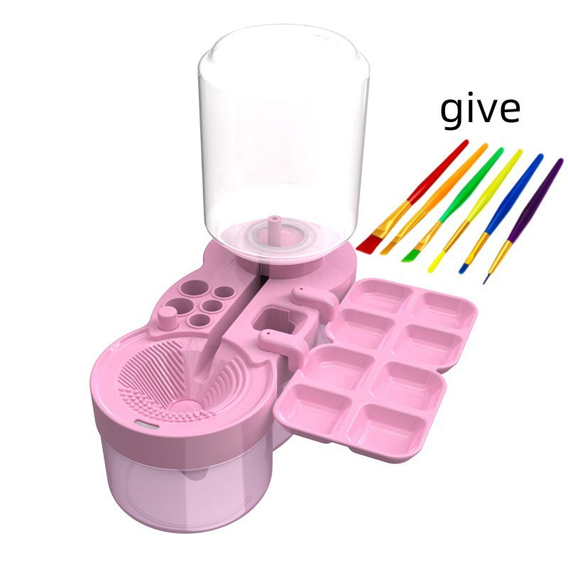 Automatic Water Brush with Drainage Cleaner for Art and Home Use