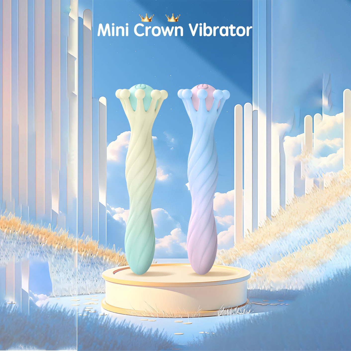 Mini Crown Vibrator - 10 Vibration Soft Silicone Clitoral Stimulator