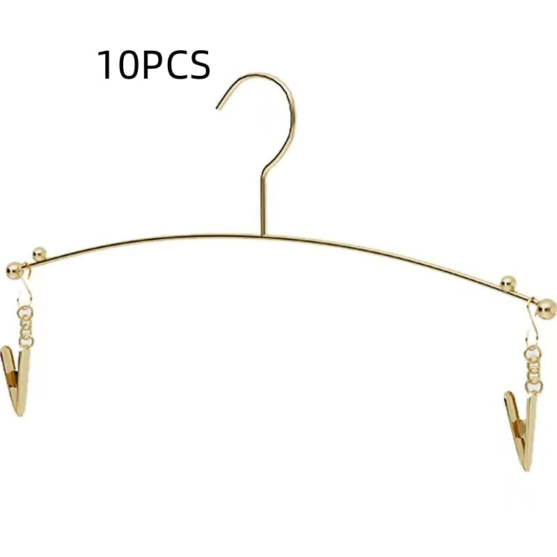 Drying Underwear Hanger with Clips - Non-Slip Metal Clothes Hook, Gold