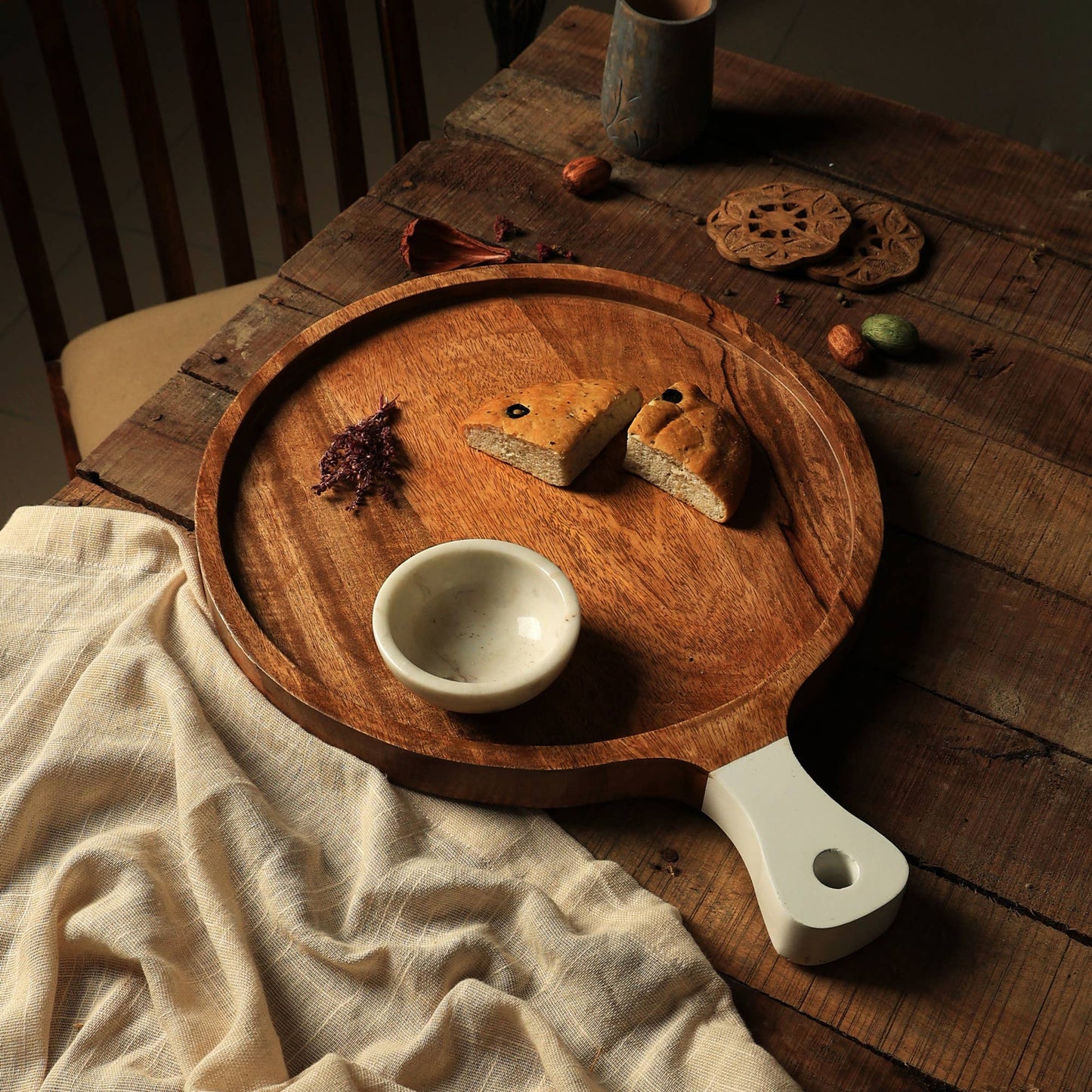 Wooden Cheese Board - Natural Wood Cutting Board 14x9"