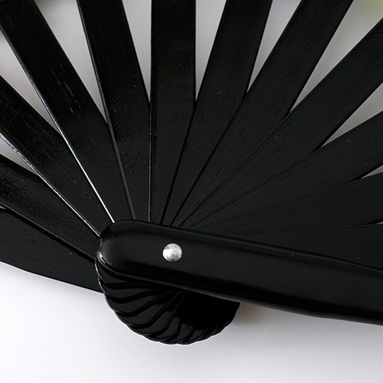 Large UV Glow Folding Fan - Bamboo Hand Fan with Polka Dots
