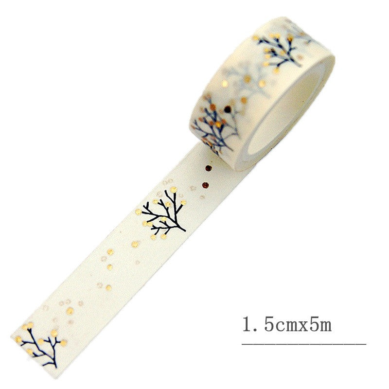 Christmas and New Year Paper Tape - Gold and Silver Decorative Wrapping Tape, 8 Rolls