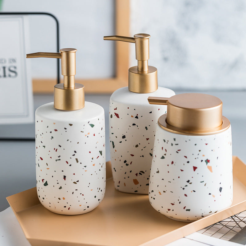 Ceramic Bathroom Hand Sanitizer Dispenser Bottle - Nordic Style
