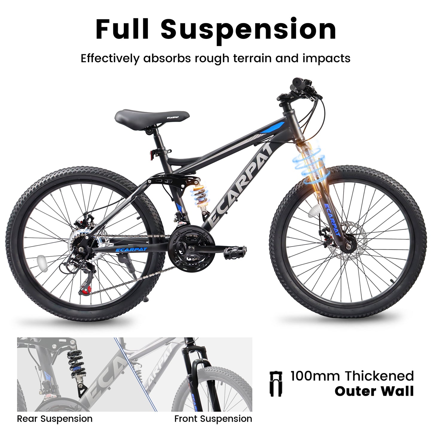 27.5 Inch Full Suspension Mountain Bike - Dual Shock Absorbers