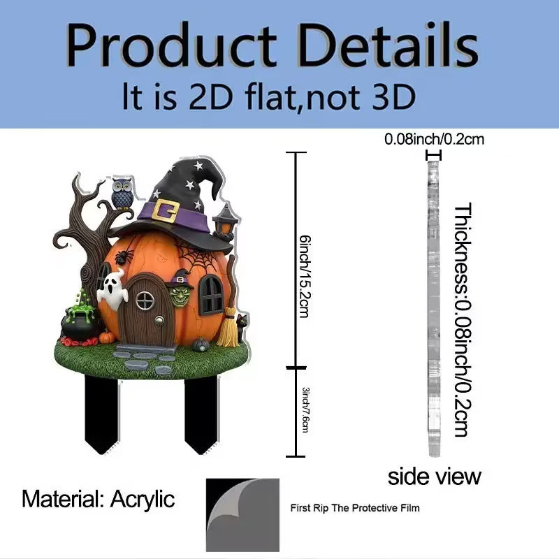 Acrylic Halloween Garden Decoration Picks - Multiple Sizes & Styles