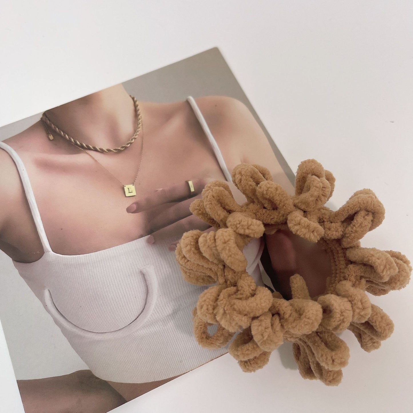 Cute Plush Elastic Hair Scrunchie - Soft Large Intestine Style Hair Band