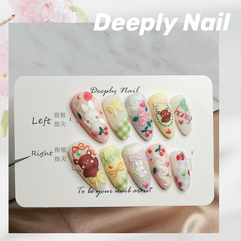 Custom Handmade Fake Nails with Nail Art Kit