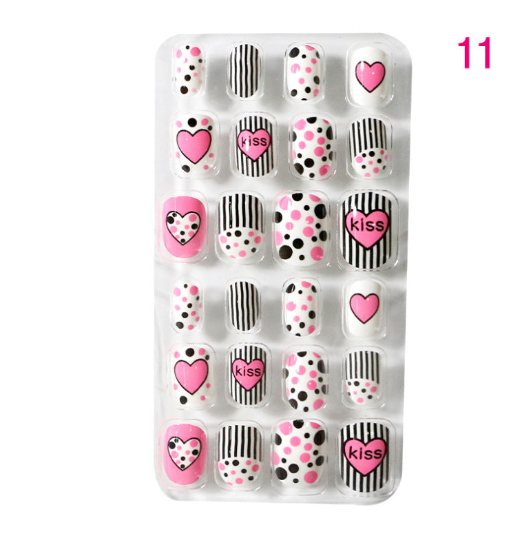 Children's Nail Art Stickers Patch Set - 24-Piece Kids Nail Tips