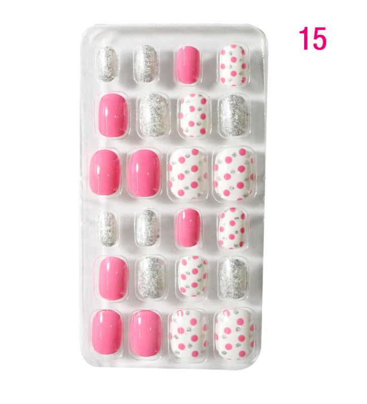 Children's Nail Art Stickers Patch Set - 24-Piece Kids Nail Tips