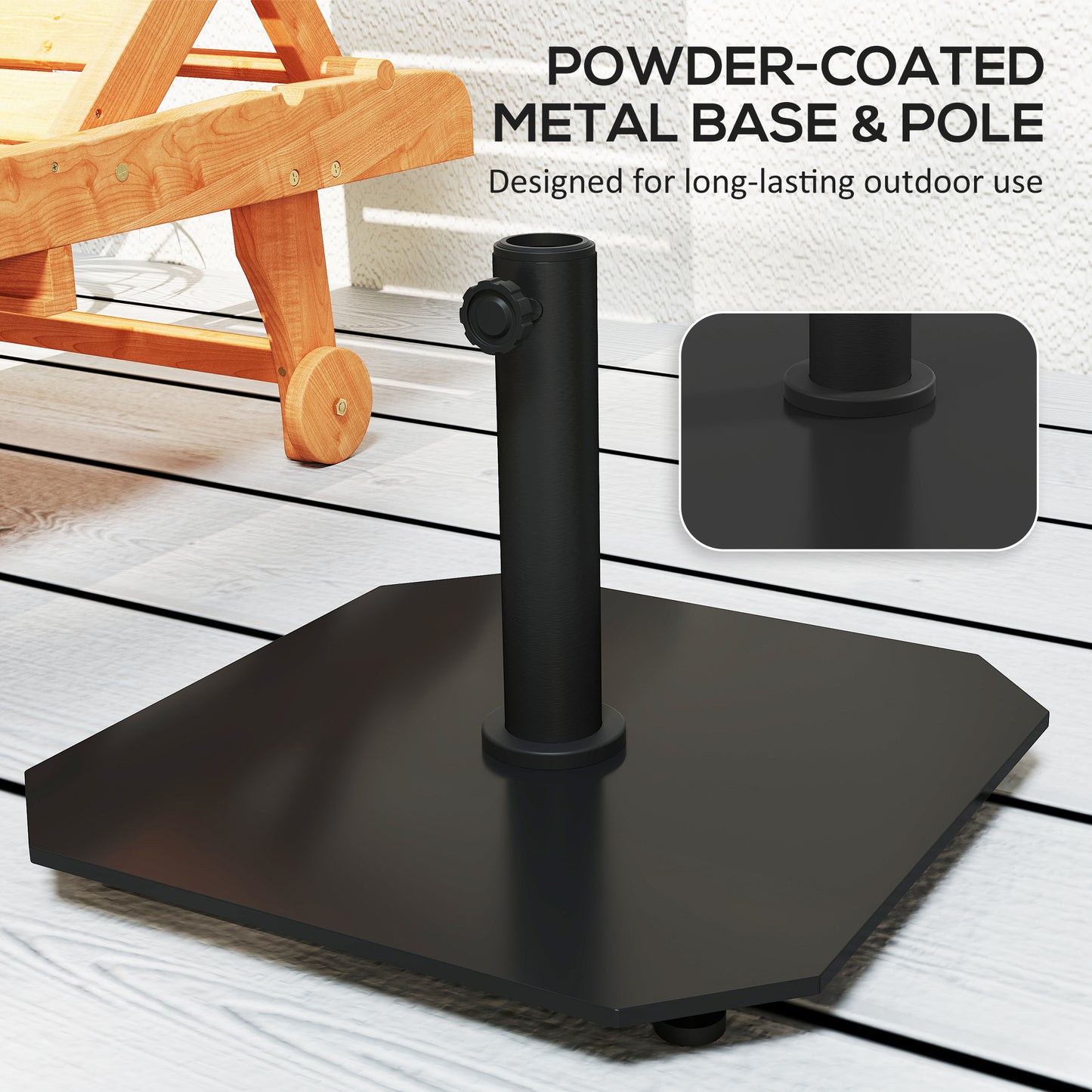 41 lbs Heavy Duty Square Patio Umbrella Base - Black