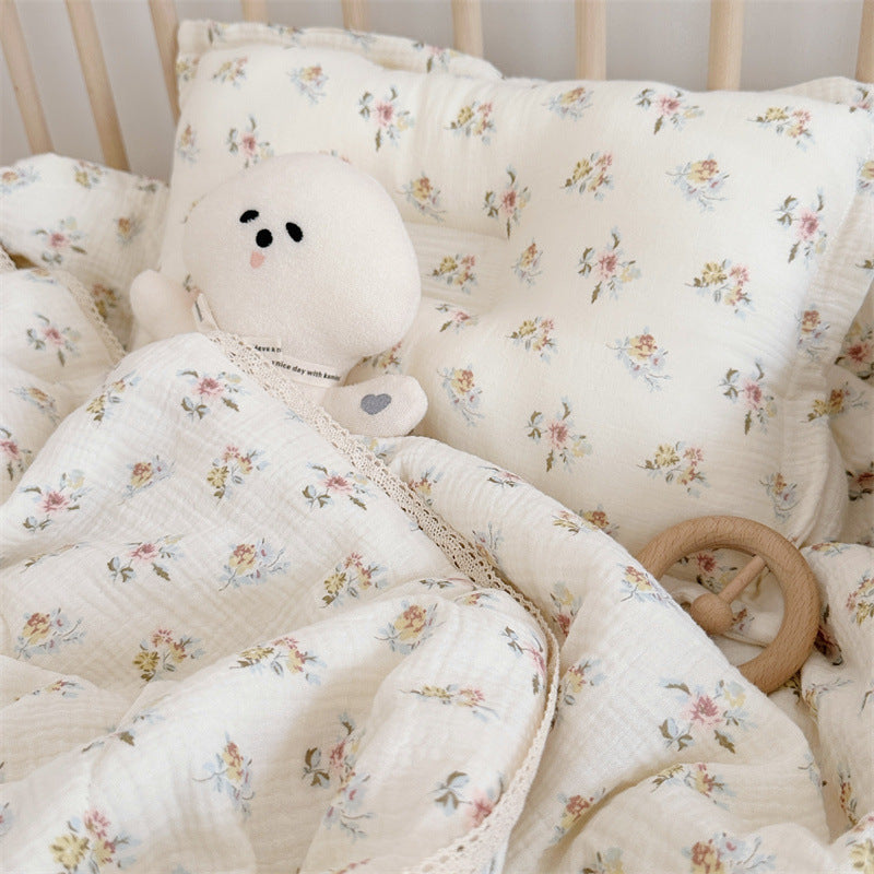 Summer Cotton Quilt Set with Floral Patterns - Multiple Sizes & Styles