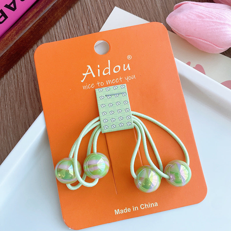 Children's Colorful Bead Hair Accessories - Hair String with Plastic Beads